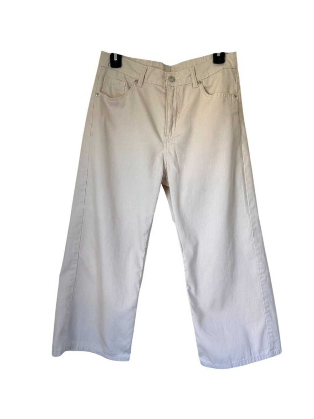 H&M Divided Off White Wide Leg Denim Jeans Women's Size 4 Cream Casual